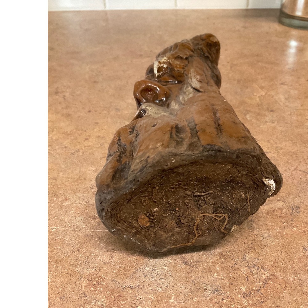Vintage 1974 Old Man Tree Spirit Wizard Face Wax Candle Brown Folk Art Decor - Picture 11 of 12